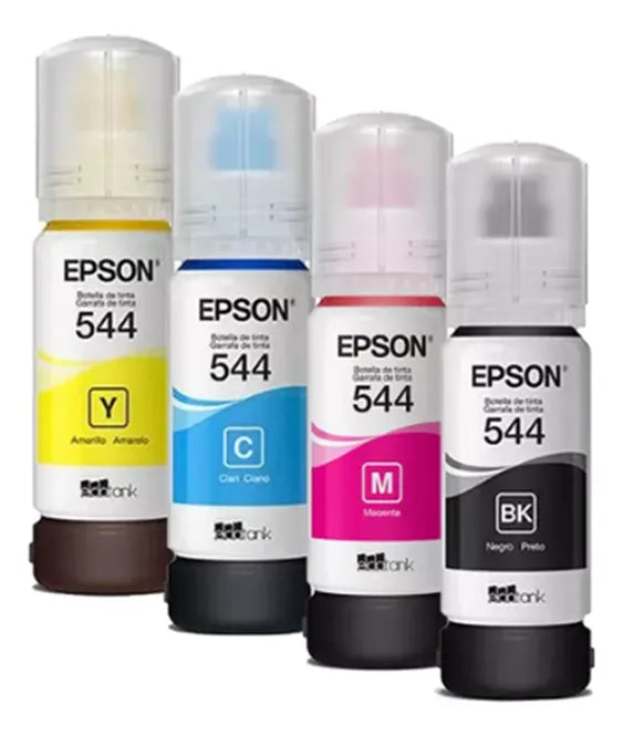 Kit Epson T544 Preto, Amarelo, Magenta, Ciano Tinta 4 Cores