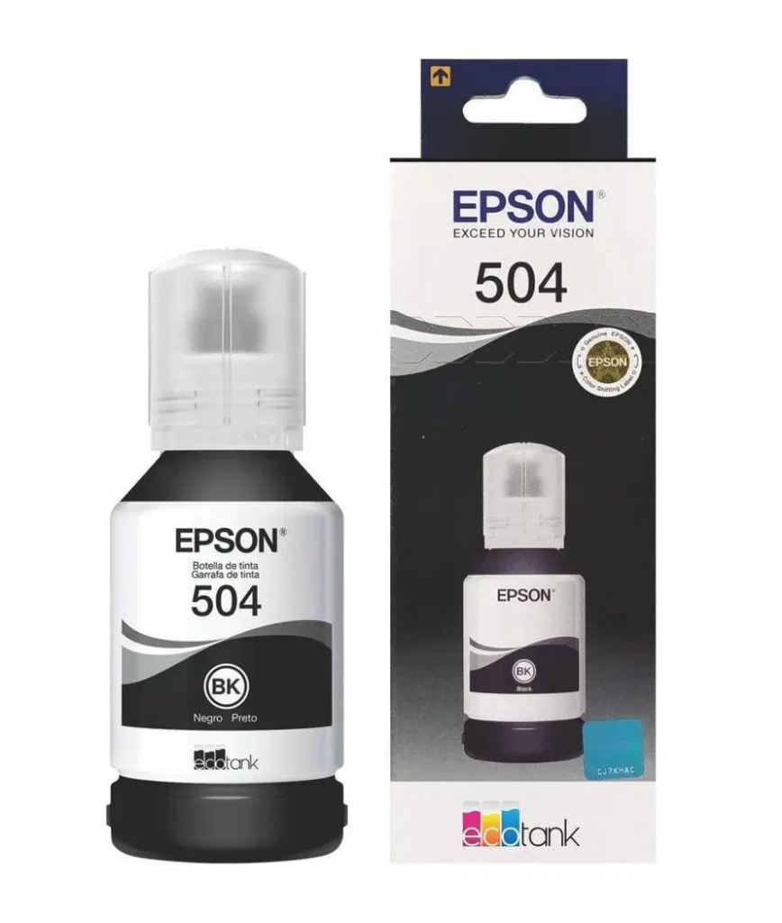 Tinta Preta Epson 504 Original Pigmentada Ecotank 127ml