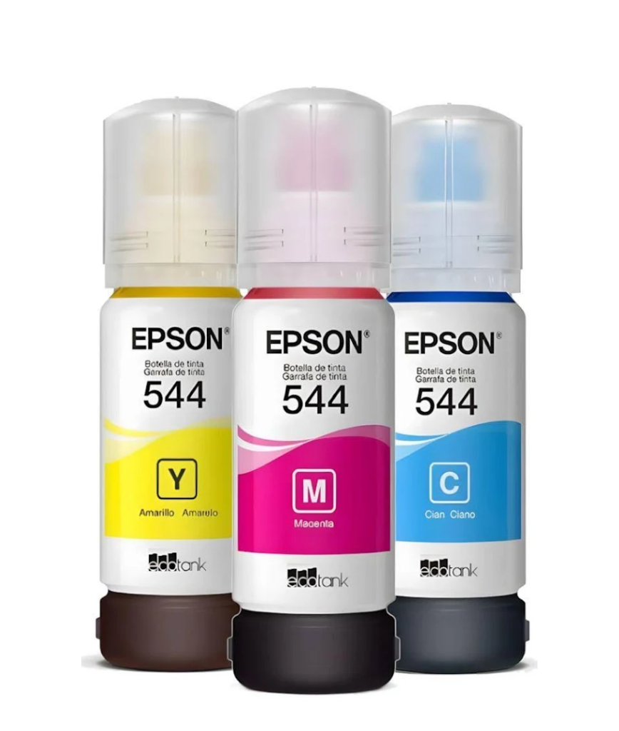 Kit 3 Garrafas de Tinta para Ecotank ciano, magenta e amarelo - Epson