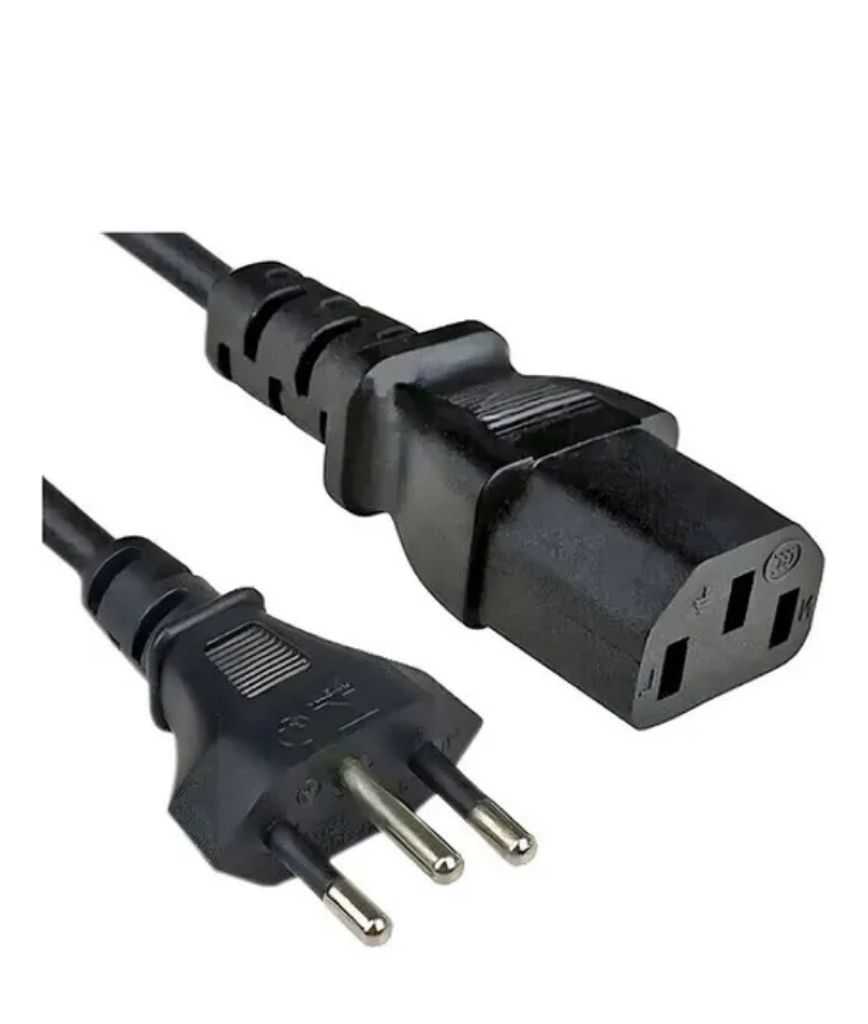 Cabo de Força Tripolar 1,5m para PC, Monitor e Impressora