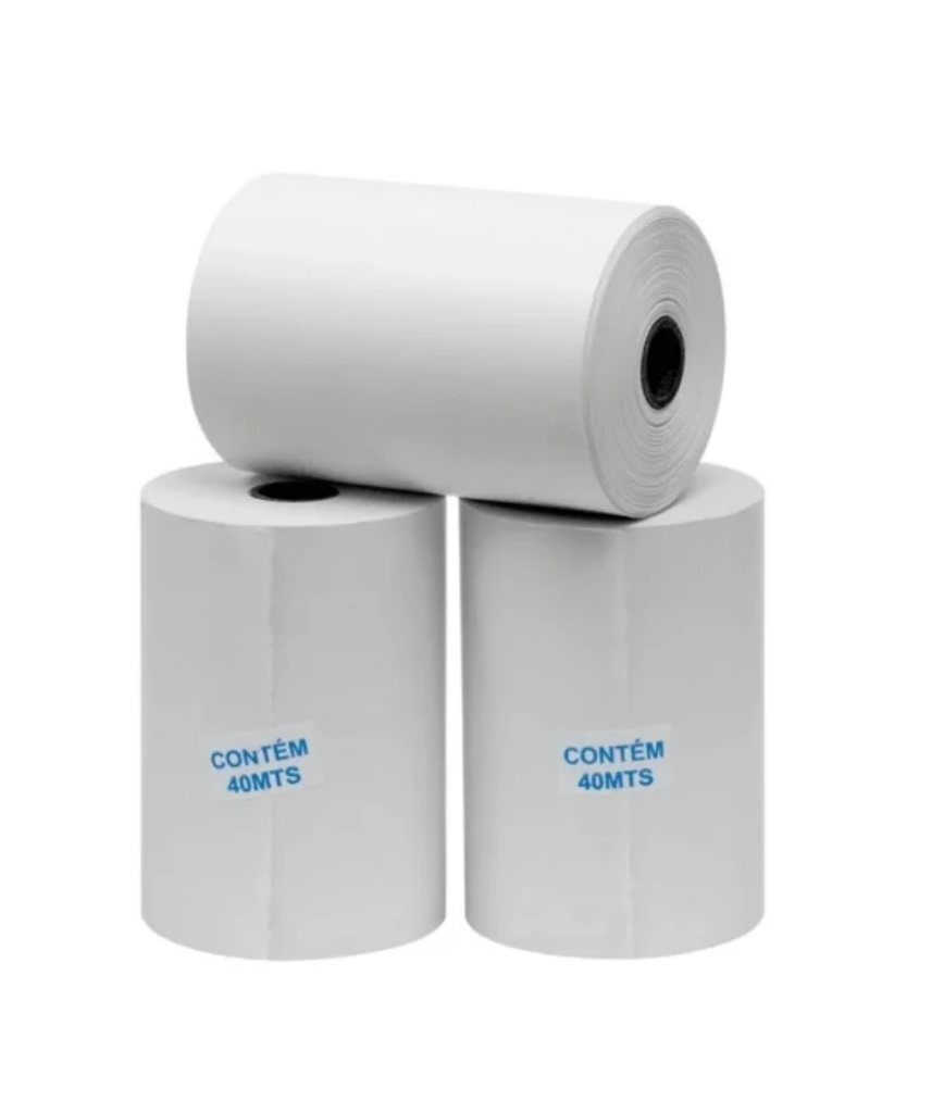 Bobina Térmica 80x40 Pdv Cupom Fiscal Cx 12 Cor Branco