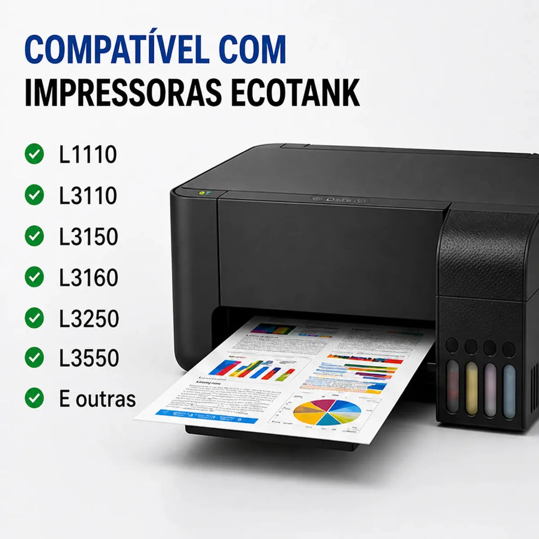 Kit Epson T544 Preto, Amarelo, Magenta, Ciano Tinta 4 Cores