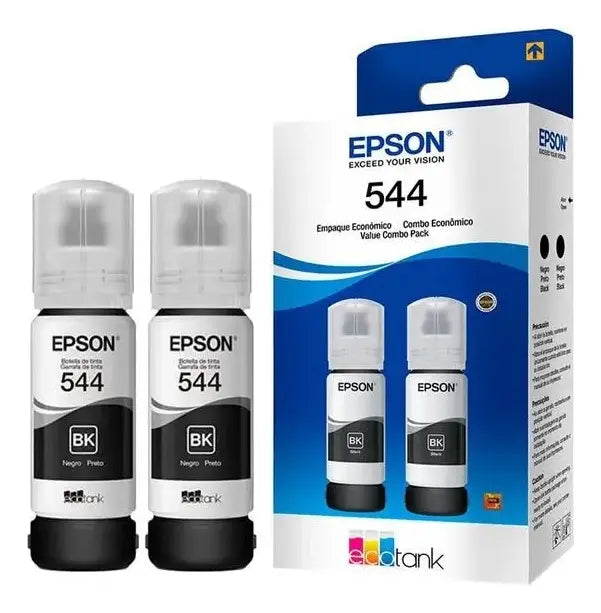 Kit 2 Garrafas de Tinta Epson T544 Para Ecotank cor Preto