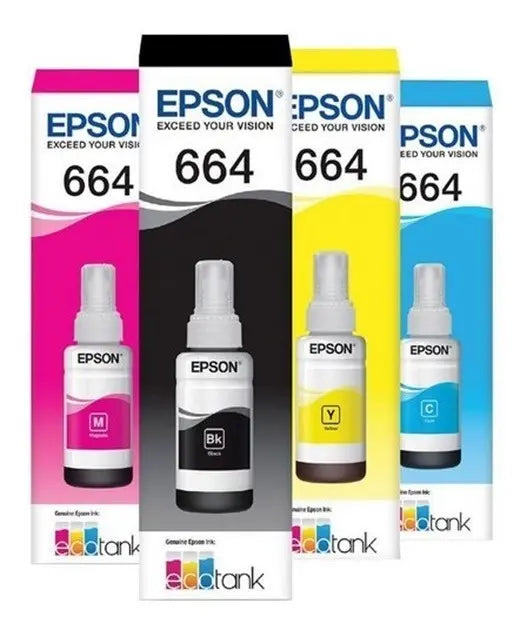 Kit Tinta Original Epson L220 L1300 L395 664 T644 L396 L355