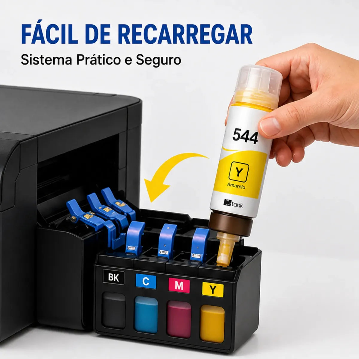 Kit Epson T544 Preto, Amarelo, Magenta, Ciano Tinta 4 Cores