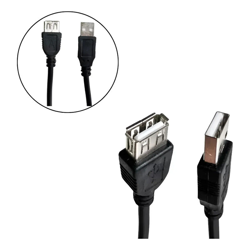 Cabo Extensor Usb 2.0 1.8m Com Filtro Dex Preto Macho Para Fêmea