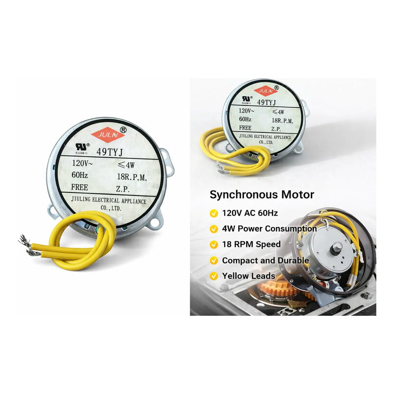 Kit Com 3 - Motor Microondas 49tyj 110v 18rpm Barber Pole