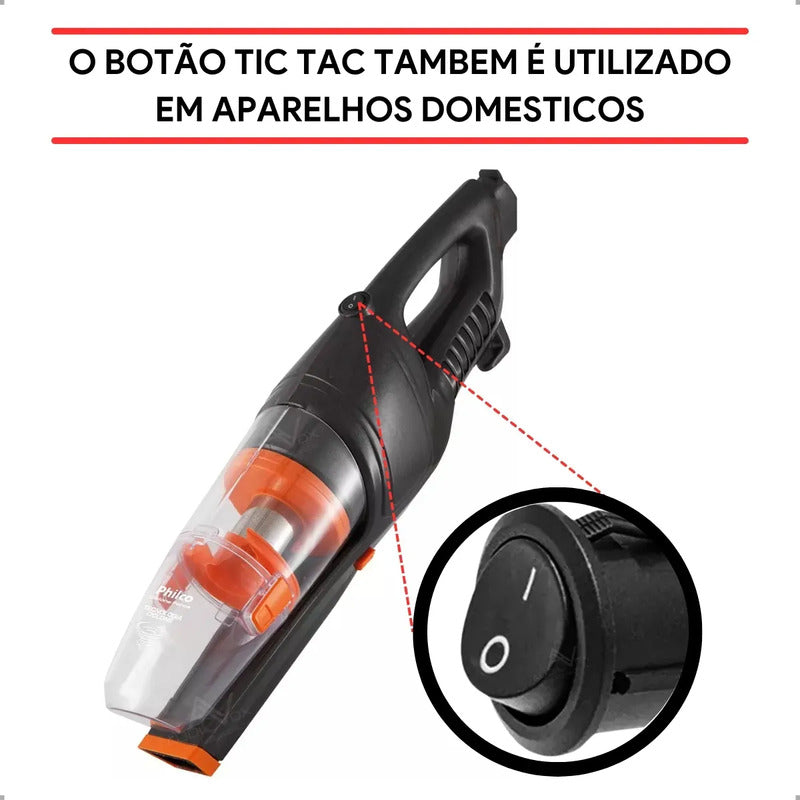 Chave Gangorra Botão Liga Desliga Interruptor Pinos Kit 5un Preto