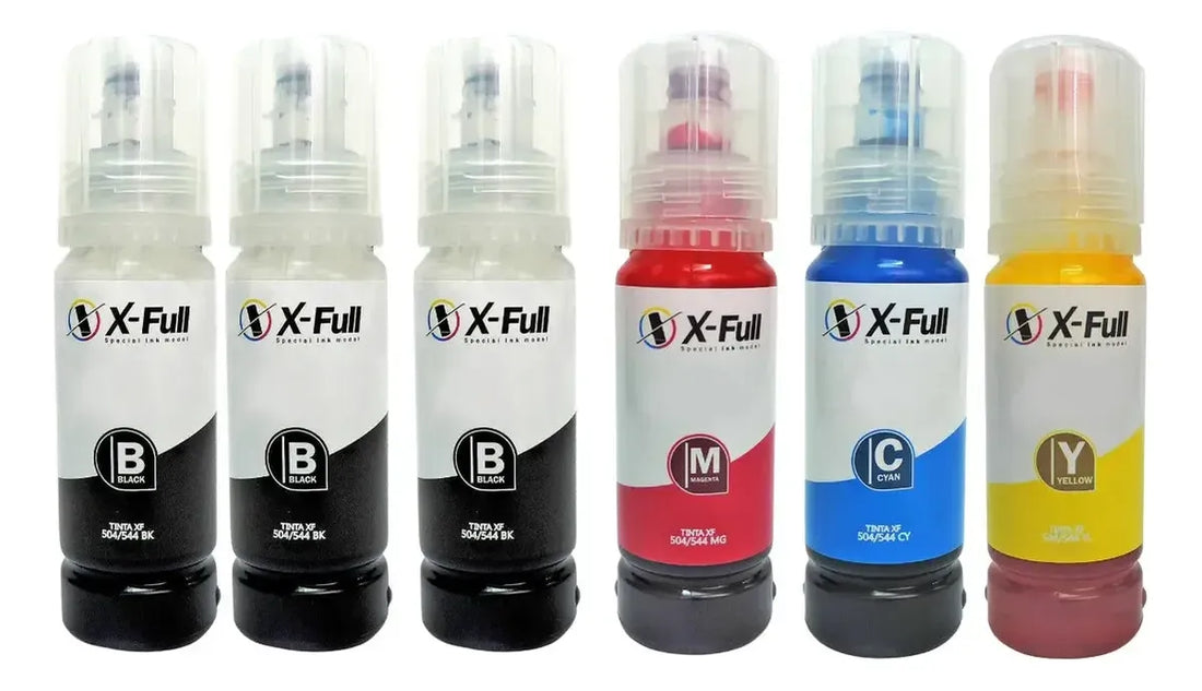 Kit 6 Tintas Epson X-FULL 70 ml Compatíveis 4 Cores