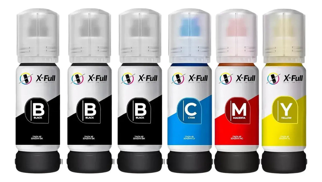 Kit 6 Tintas Epson X-FULL 70 ml Compatíveis 4 Cores