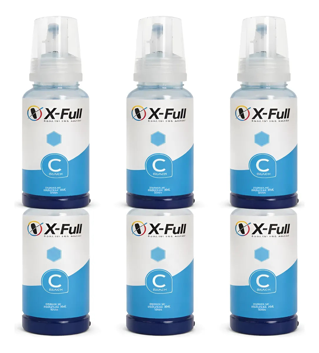 6 Tintas Ciano X-FULL 70 ml para Epson 504/544