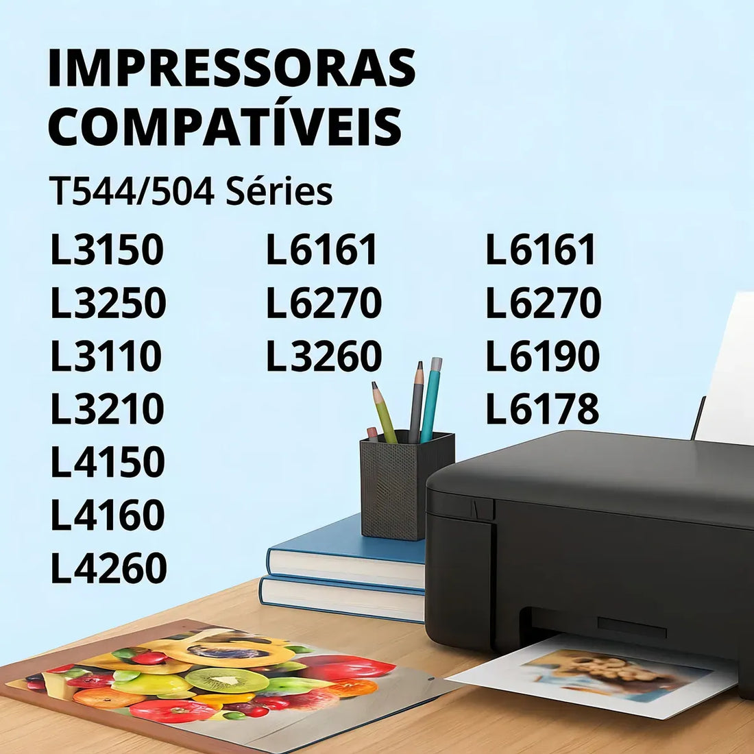 Kit 6 Tintas Epson X-FULL 70 ml Compatíveis 4 Cores