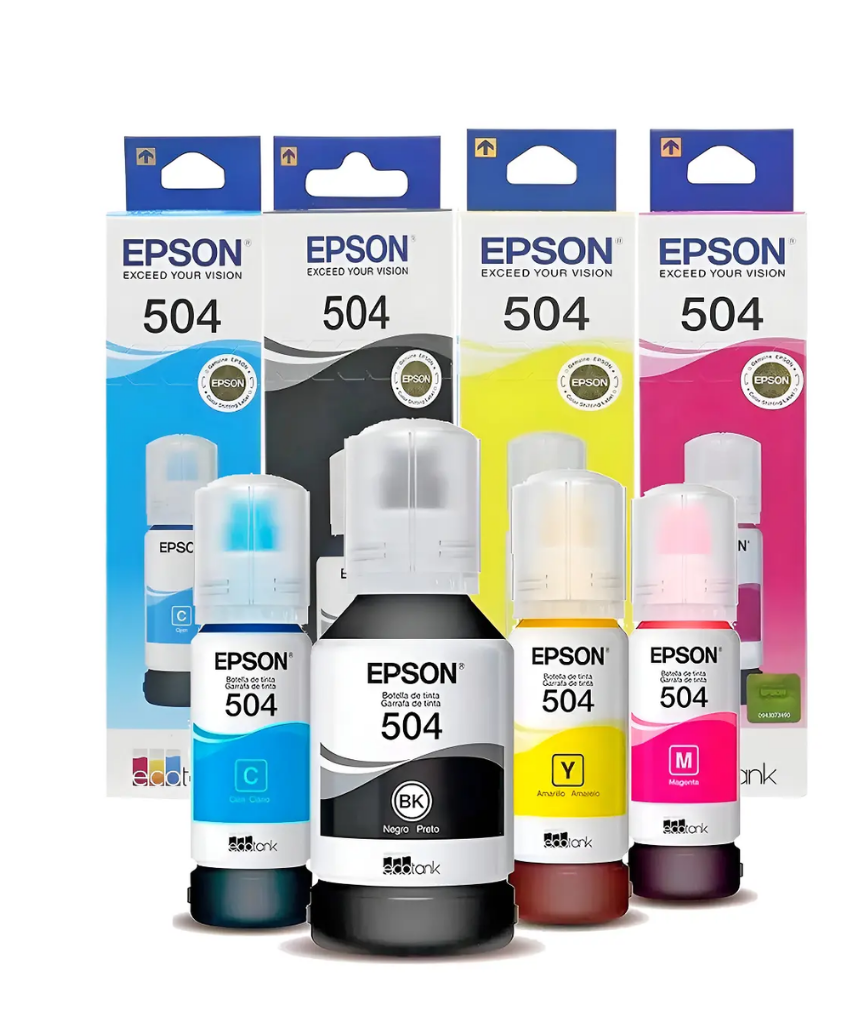 Kit Epson Refil de Tinta T504 Preto/Magenta/Ciano/Amarelo