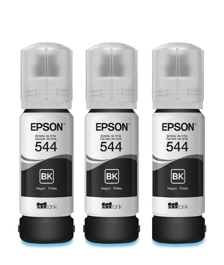 Kit 3 Garrafas de Tinta para Ecotank Preto T544 - T54412-BR - Epson