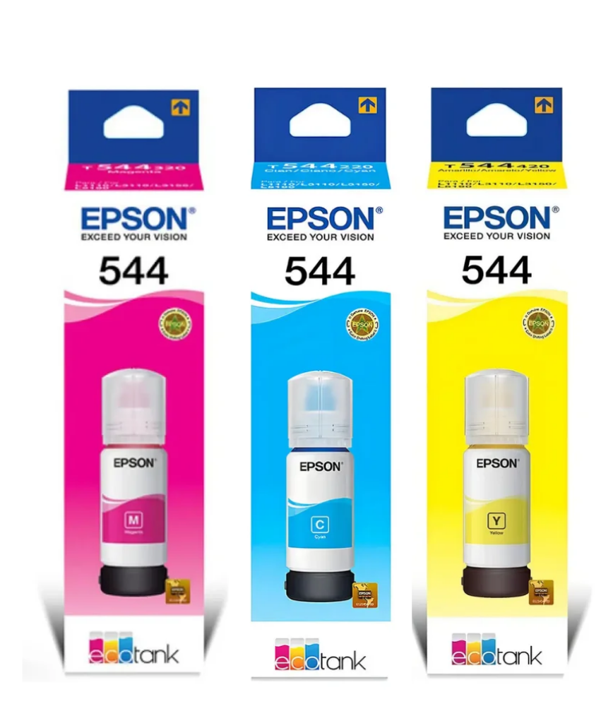 Kit 3 Garrafas de Tinta para Ecotank ciano, magenta e amarelo - Epson