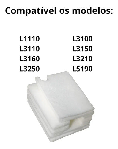 Kit 5 Almofadas de Resíduos Epson L3100 L3150 L3250
