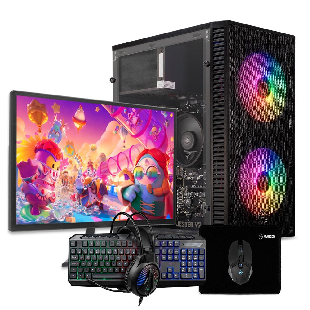 PC Completo Mancer Draco II Ryzen 3 3200G, 8GB RAM, SSD 240GB + Monitor e Kit Periféricos