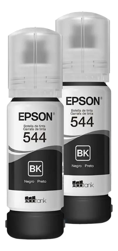 Kit 2 Garrafas de Tinta Epson T544 Para Ecotank cor Preto