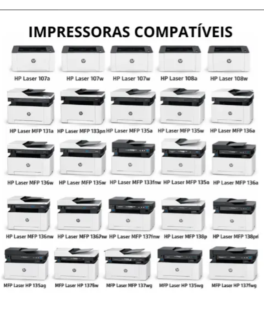 Kit 2 Toner Compatível C/ Chip 105a W1105a 107a 135w 137fnw Preto