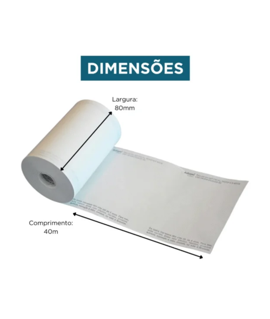 Bobina Térmica 80x40 para Cupom Fiscal Unidade