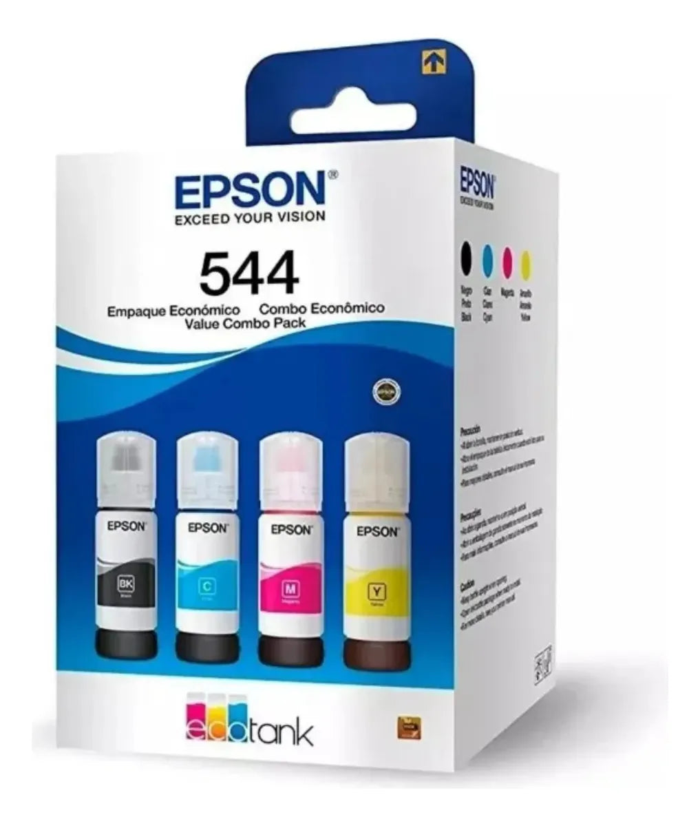 Kit Epson T544 Preto, Amarelo, Magenta, Ciano Tinta 4 Cores